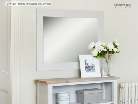 Signature Grey Over-mantle Mirror (Hangs Landscape & Portrait)