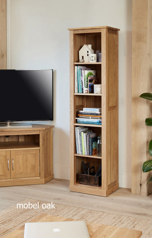 Mobel Oak Narrow Bookcase