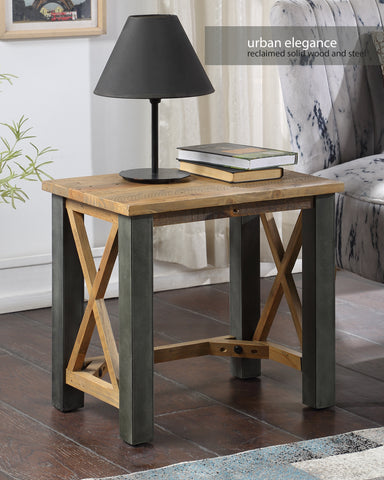 Urban Elegance Reclaimed Open Front Side / Lamp Table