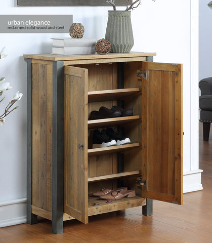 Urban Elegance Reclaimed Large Shoe Storage Cupboard