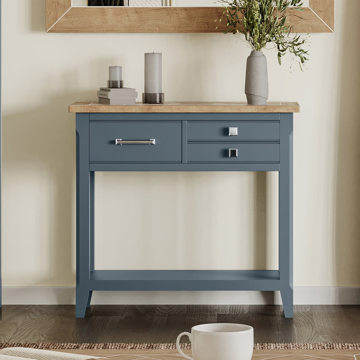Signature Blue Reclaimed Small Console Table – Signature Hardwood