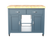Blue Kitchen Island With Butchers Block