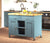 Blue Kitchen Island With Butchers Block