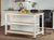 Open White Kitchen Island with Breakfast Bar