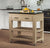 Two Drawer Oak Kitchen Island with Black Granite Top