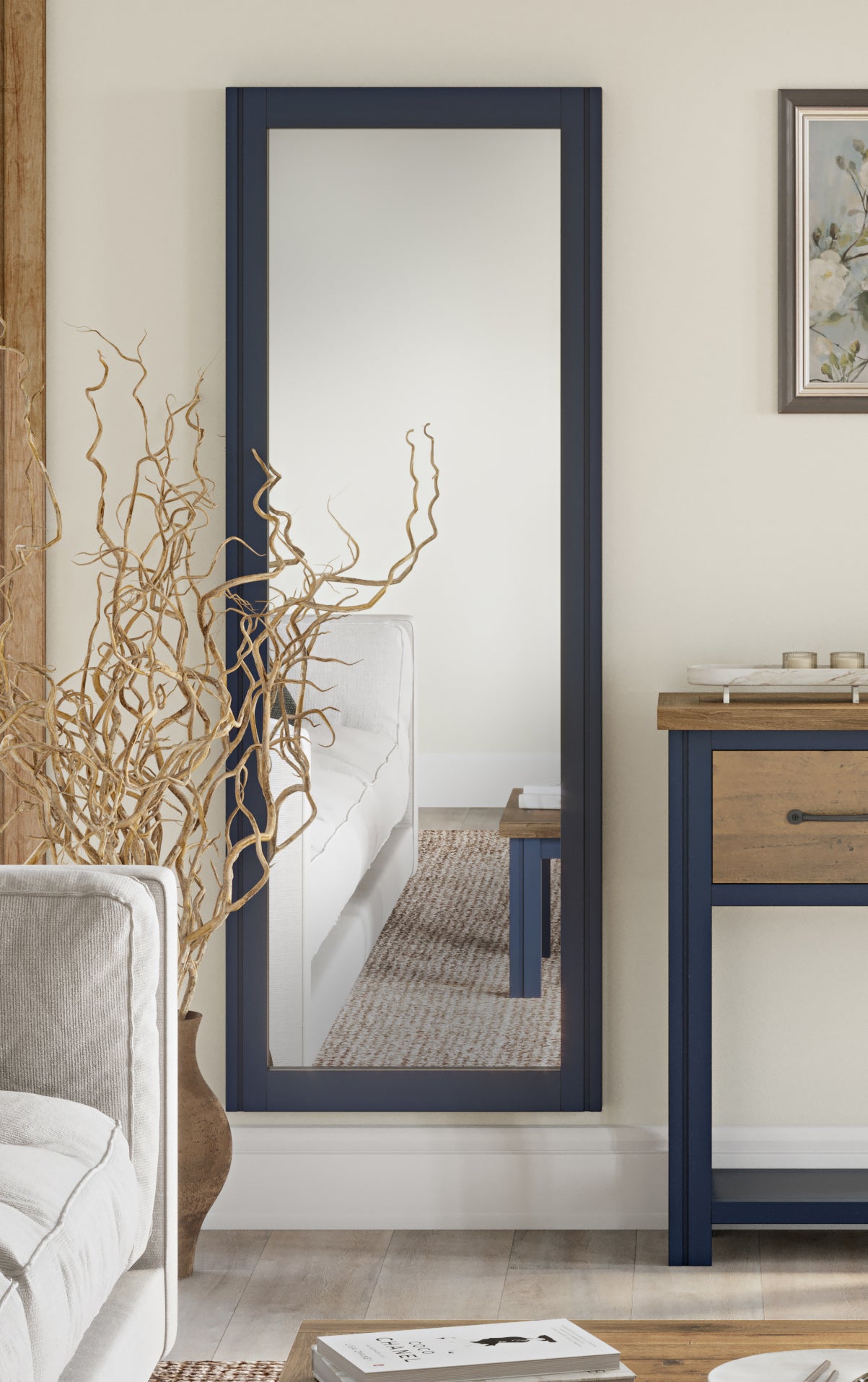 Long shop wall mirror