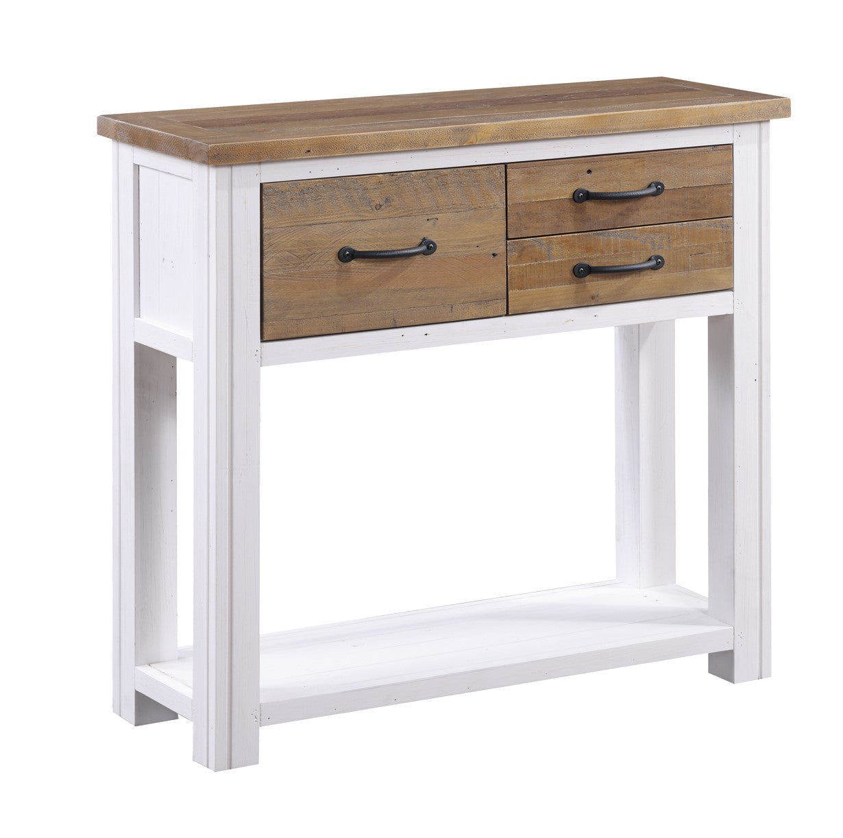 Splash of white small console table signature hardwood