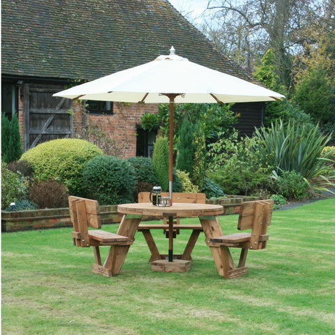 Circular 6 Seater Picnic Table with Backrests