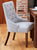 Shiro Walnut Accent Narrow Back Upholstered Dining Chair - Grey (Pack Of Two)