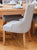 Mobel Oak Accent Narrow Back Upholstered Dining Chair - Grey (Pack Of Two)