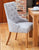 Mobel Oak Accent Narrow Back Upholstered Dining Chair - Grey (Pack Of Two)