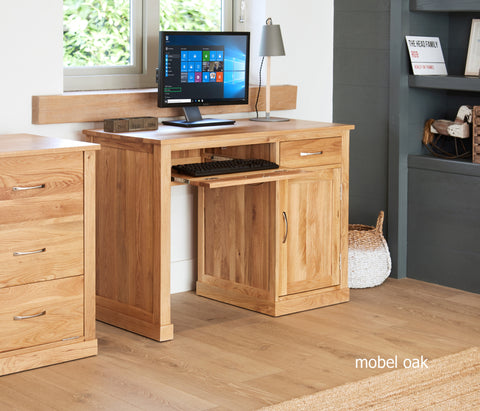 Mobel Oak Single Pedestal Computer Desk