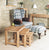 Mobel Oak Nest of Three Coffee Tables