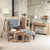 Mobel Oak Nest of Three Coffee Tables