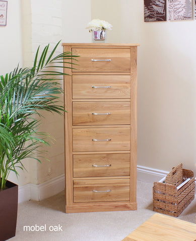 Mobel Oak Tallboy (Six Drawer)