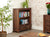 Mayan Walnut Two Drawer Low Bookcase